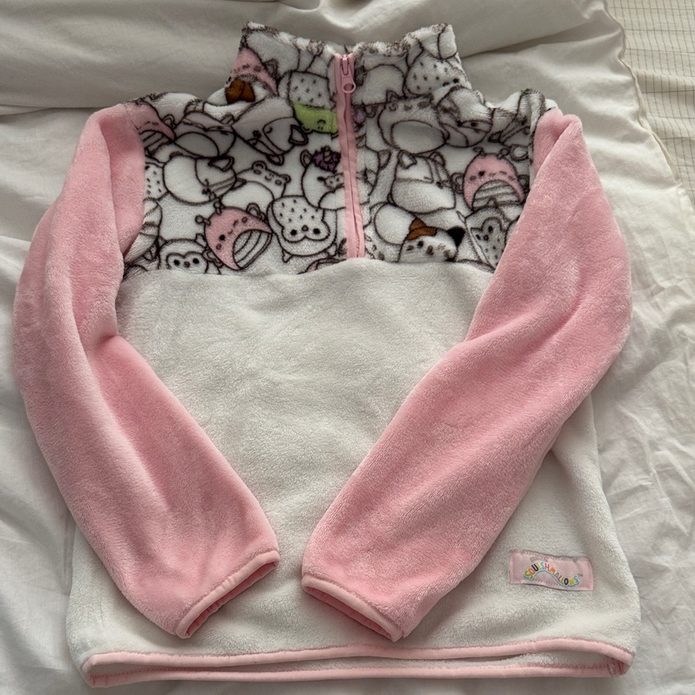 Squishmallows Pink and White Kids Hoodie